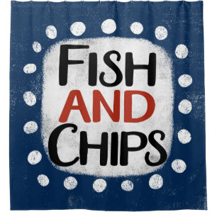 Rideau De Douche Poisson Et Chips