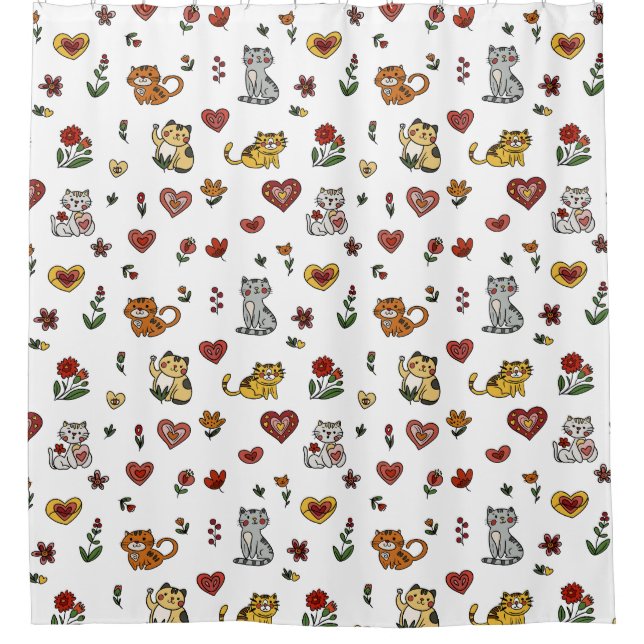 Rideau de douche pour Amoureux des chats : chatons (Devant)