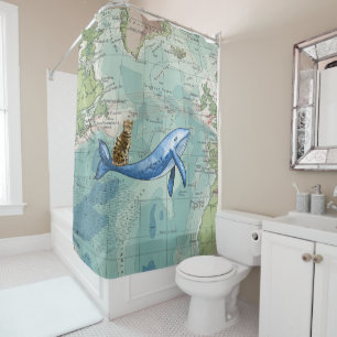 Rideau de douche pour baleines
