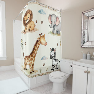 Rideau de douche pour bébé Safari pour enfants