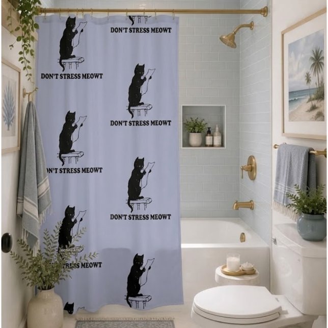 Rideau de douche pour chat (Créateur téléchargé)