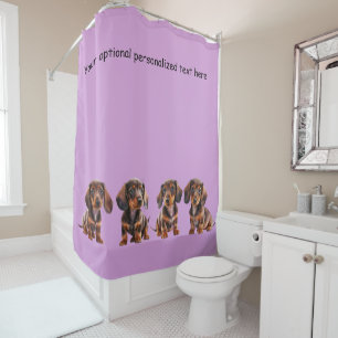 Rideau de douche pour chiots teckel
