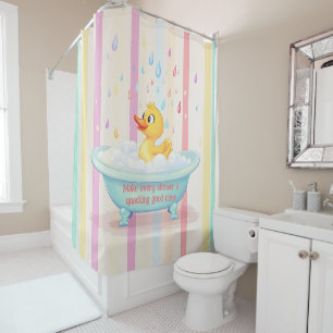 Rideau de douche pour enfants avec Canard en caout
