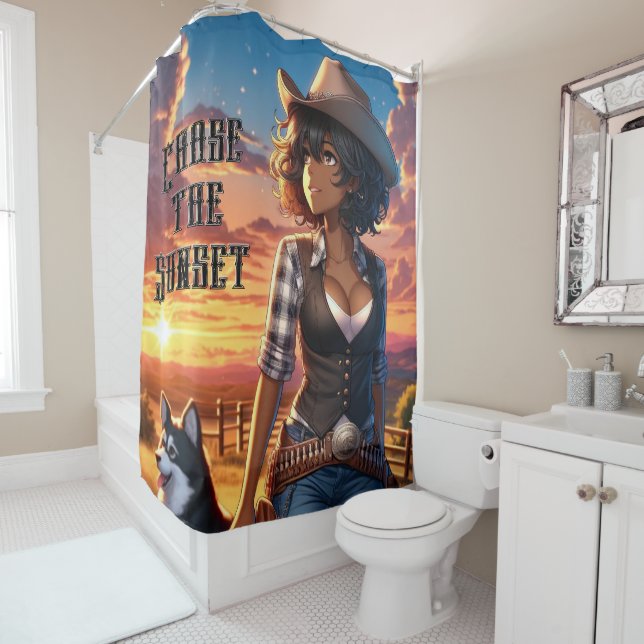 Rideau De Douche Pour Femme Occidentale - Chasse A (En situation)