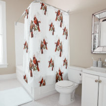 Rideau de douche pour oiseaux cardinaux