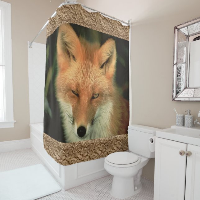 Rideau de douche Renard rouge (En situation)