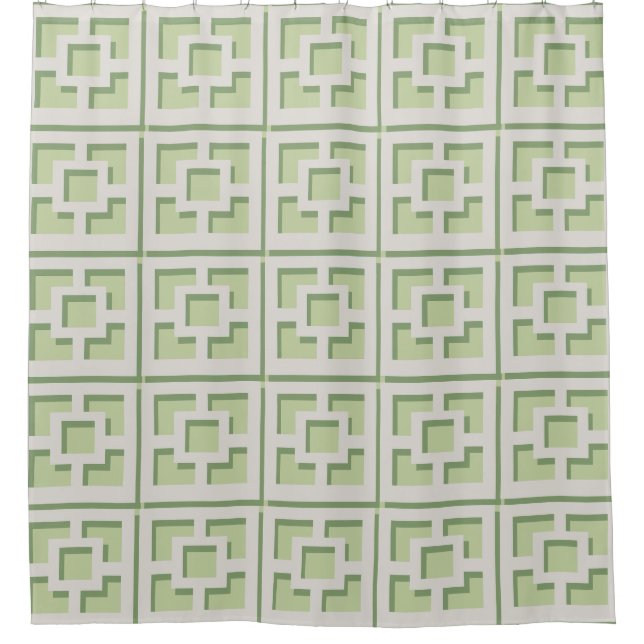 Rideau de douche Retro Green Trellis (Devant)
