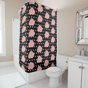 Rideau de douche rose