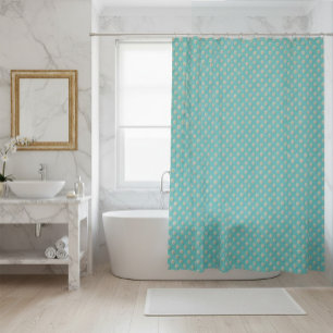Rideau de douche sarcelle élégant avec perles