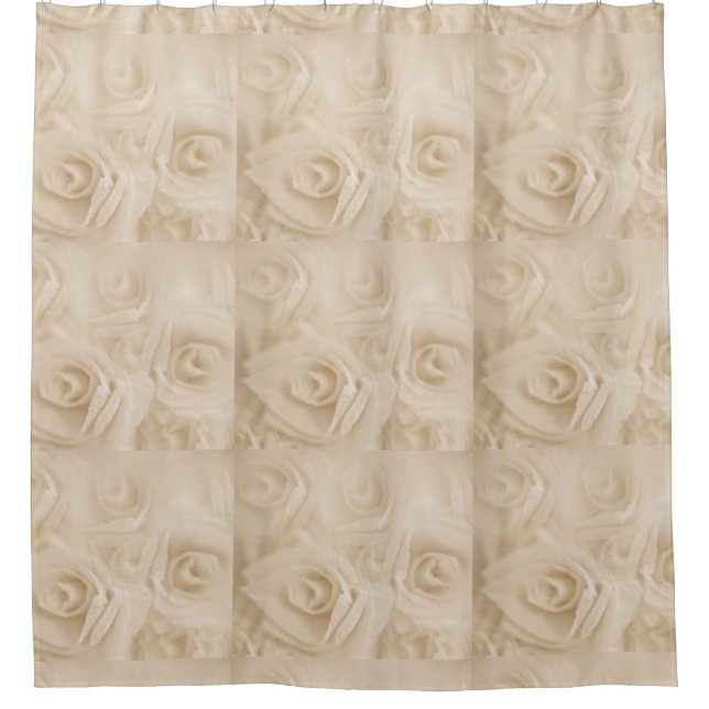 Rideau de douche Sepia Roses en papier (Devant)