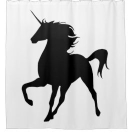 Rideau de douche Silhouette Unicorne Noire