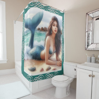 Rideau de douche sirène fille