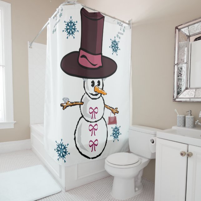 Rideau de douche Snowman (En situation)