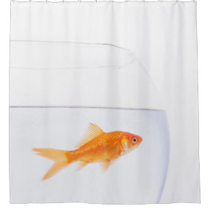 Rideau de douche solitaire à poissons rouges