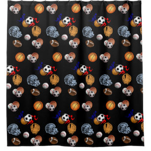 Rideau de douche sports de football