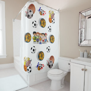 Rideau de douche sports de football