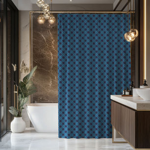 Rideau de douche Tartan Bleu Marine Cadeau pour Lu