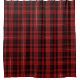 Rideau de douche Tartan noir et rouge de Cunningha