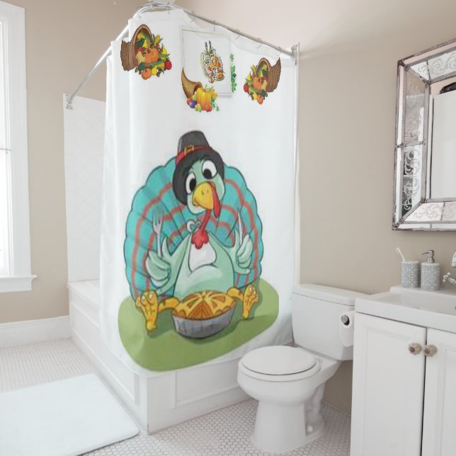rideau de douche Thanksgiving (En situation)