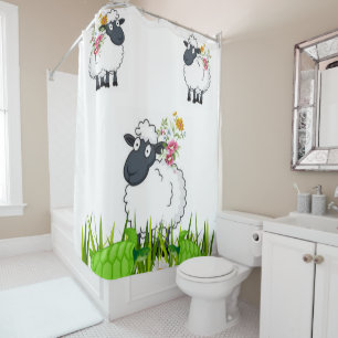 Rideau de douche Tortues à mouton Floral
