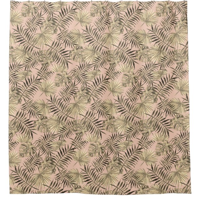 rideau de douche tropicale en feuille de palme (Devant)