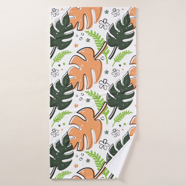 rideau de douche tropicale feuille (Serviette de bain)