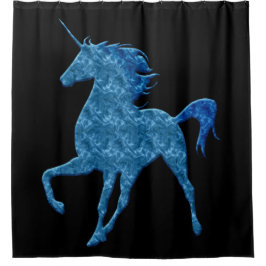 Rideau de douche Unicorn Fire bleu