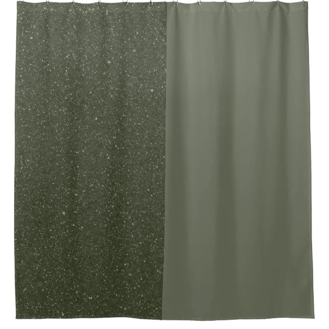 Rideau de douche vert de mousse de fractionnement  (Devant)