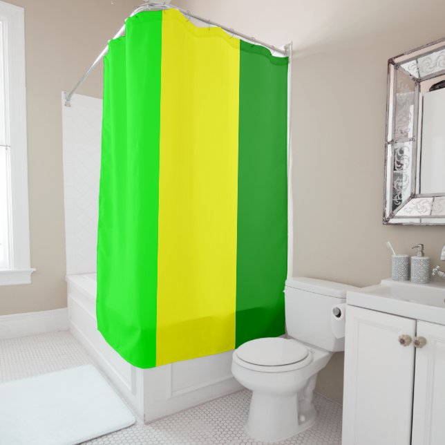 Rideau de douche vert Jaune (En situation)