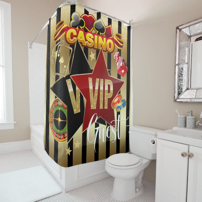 RIDEAU DE DOUCHE VIP Casino (En situation)