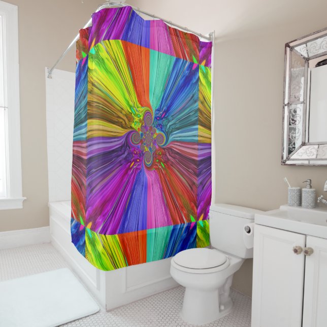 Rideau de douche Vortex couleur (En situation)