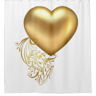Rideau de salle de bain Cœur d'or