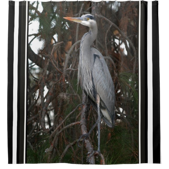 Rideau en animaux de faune d'oiseau de héron de (Devant)