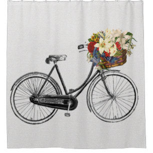 Rideau en douche à la mode de vélo de fleur de