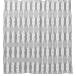 Rideau en douche à motifs de losanges gris modern