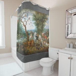 Rideau en douche animal de bible de faune de