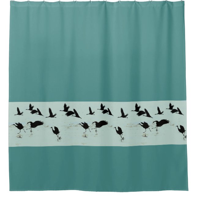 Rideau en douche animal de faune d'oiseau de grue (Devant)