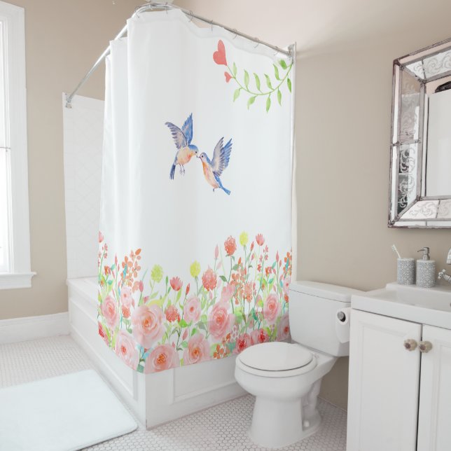 rideau en douche assez élégant de jardin de roses (En situation)