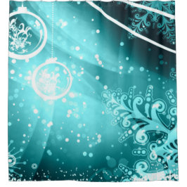 Rideau en douche bleu glacial d'hiver