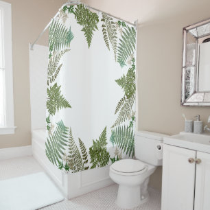Rideau en douche botanique de feuille de fougères