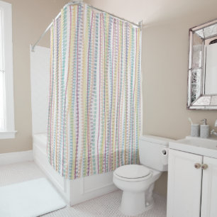 Rideau en douche/couleur-rayures en pastel