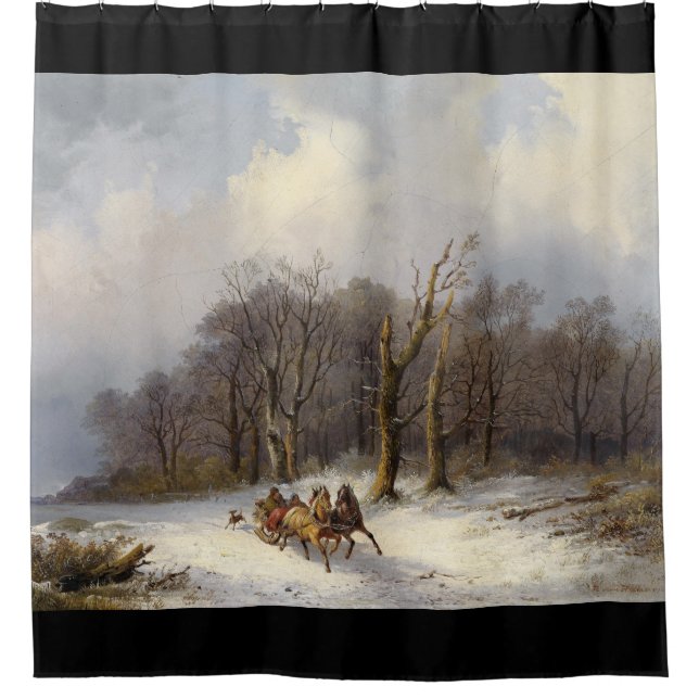 Rideau en douche d'arbres de tour de Sleigh de (Devant)