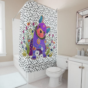 Rideau en douche de bouledogue français   de BIND