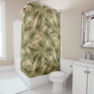 Rideau en douche de dinosaure de camouflage Camo