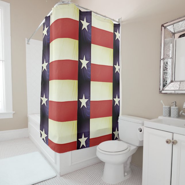 Rideau en douche de drapeau du Texas (En situation)