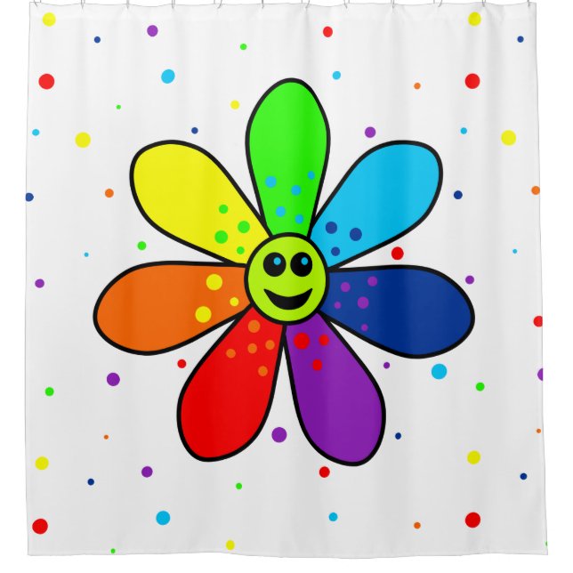 Rideau en douche de fleur d'arc-en-ciel (Devant)