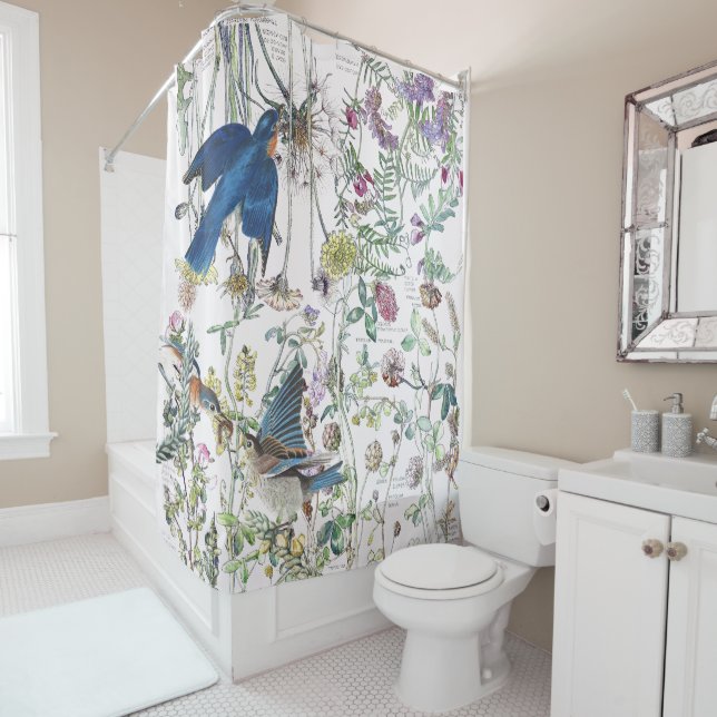 Rideau en douche de fleur de fleur sauvage (En situation)