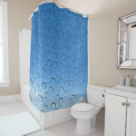 Rideau en douche de gouttelettes d'eau bleue
