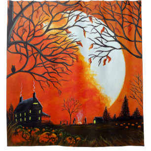 Rideau en douche de /Halloween d'automne