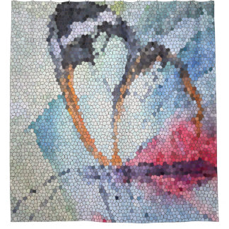 Rideau en douche de mosaïque du papillon 10